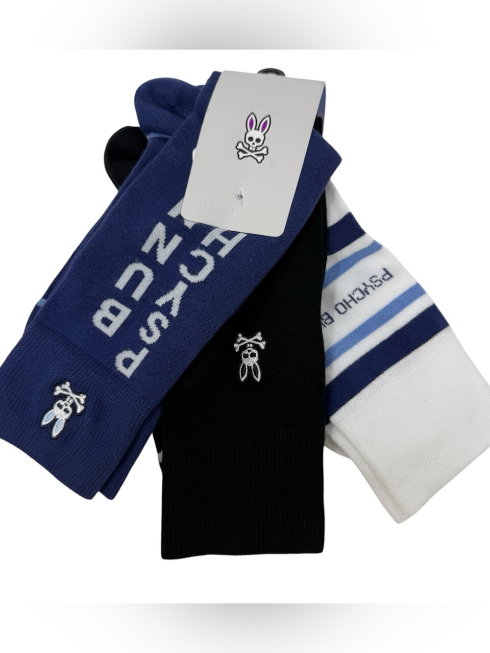 Psycho Bunny Men’s One Size 3 pair Crew Mid calf socks NWT